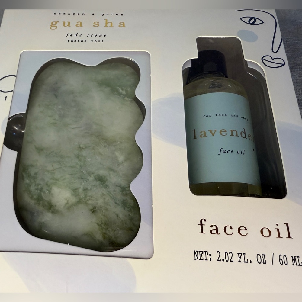 Jade Gua Sha Tool + Lavender Oil Set — Addison & Gates - Picture 2 of 10